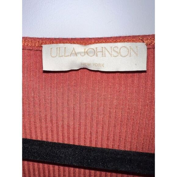 ULLA JOHNSON Hanna Tiered Ruffle Mini Dress Size 10 Women’s in Burnt Orange - Picture 6 of 12
